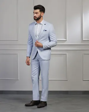 Linen Two Piece Light Blue Textured Formal Suit - Mineral