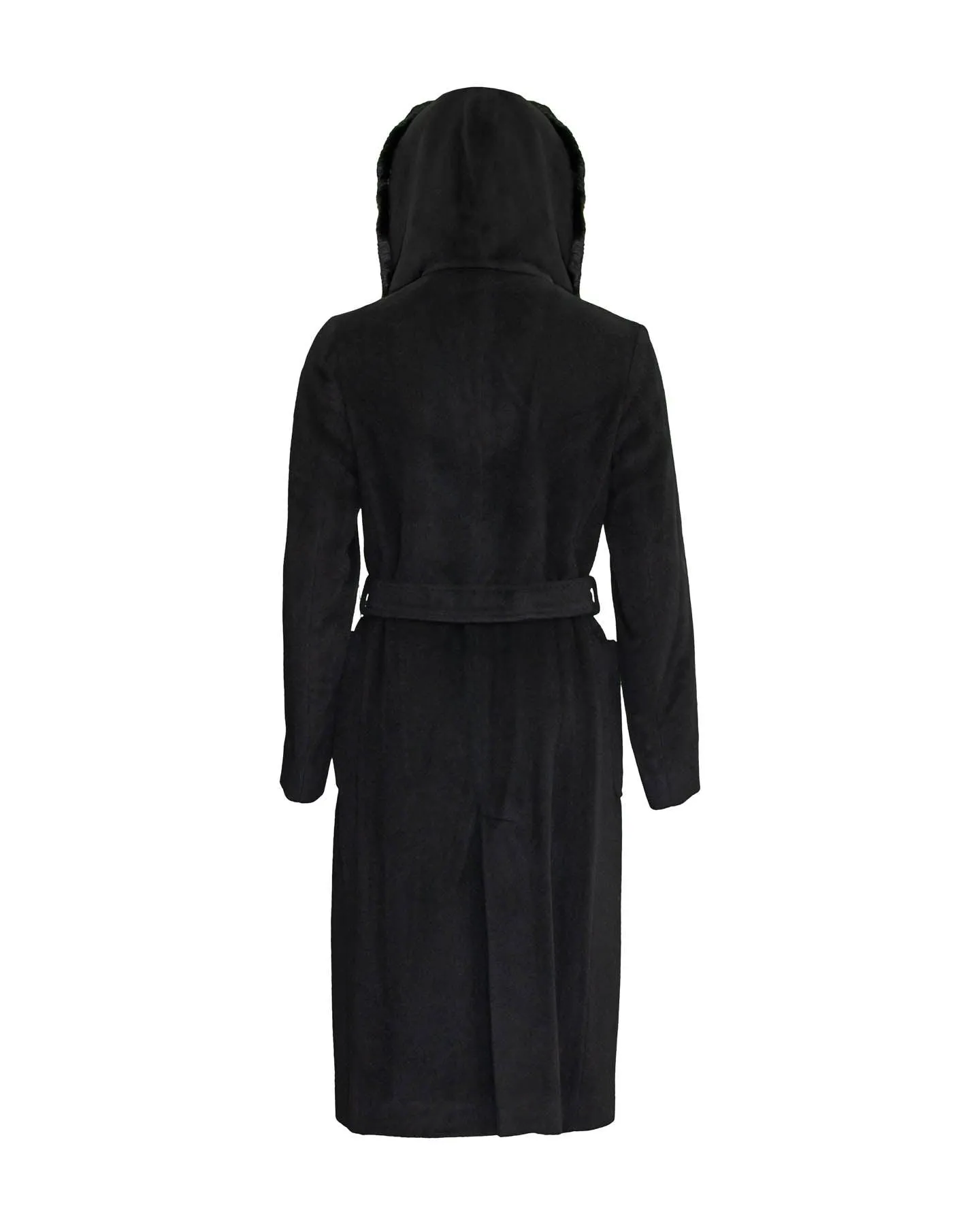 Long Hooded Coat Black