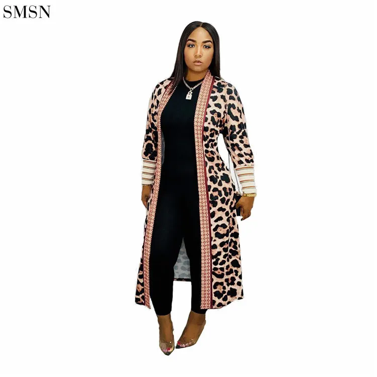 Long Threaded Printed Coat