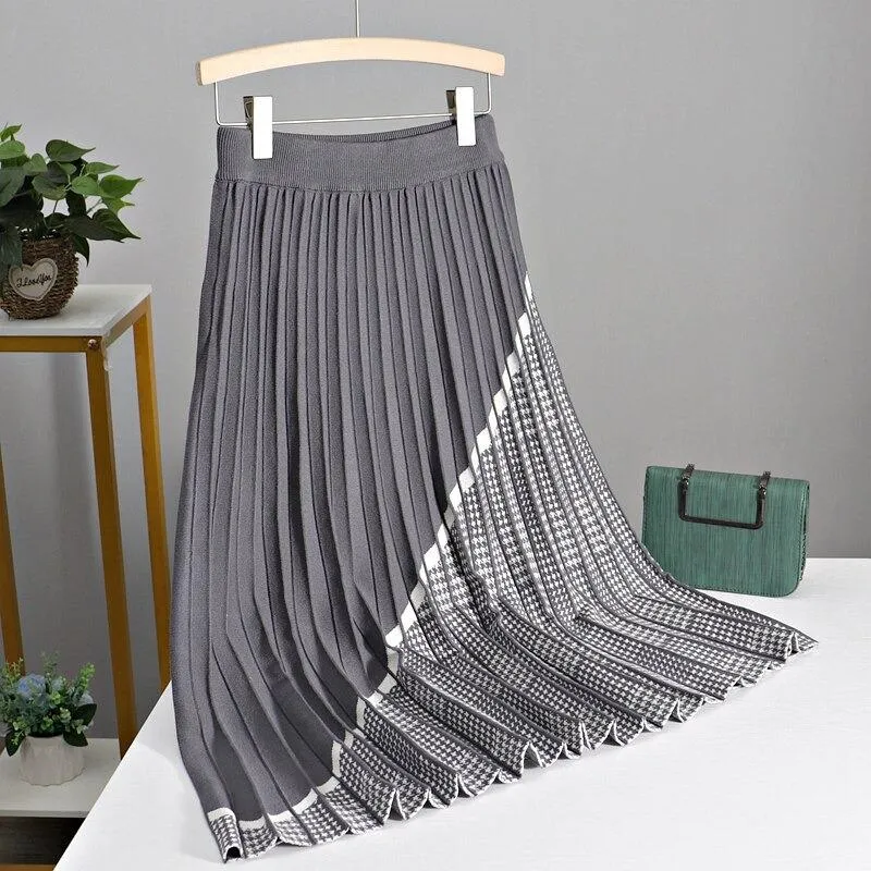 Luxurious Pleated A-line Maxi Skirt