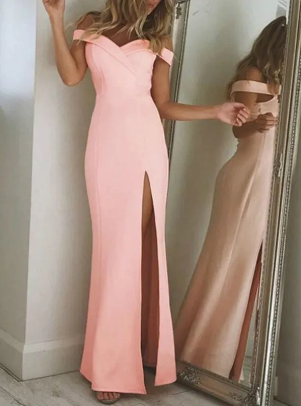 Maxi Formal Party Dresses Strapless Solid Spring Girl Dresses