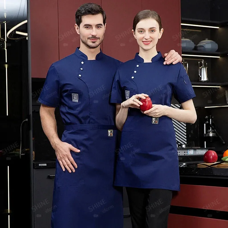 MC - Men’s Chef Uniform | Short and Long Sleeves Breathable Kitchen Coat, Bakery Shirt, Chef Jacket, and Apron for Restaurant Professionals