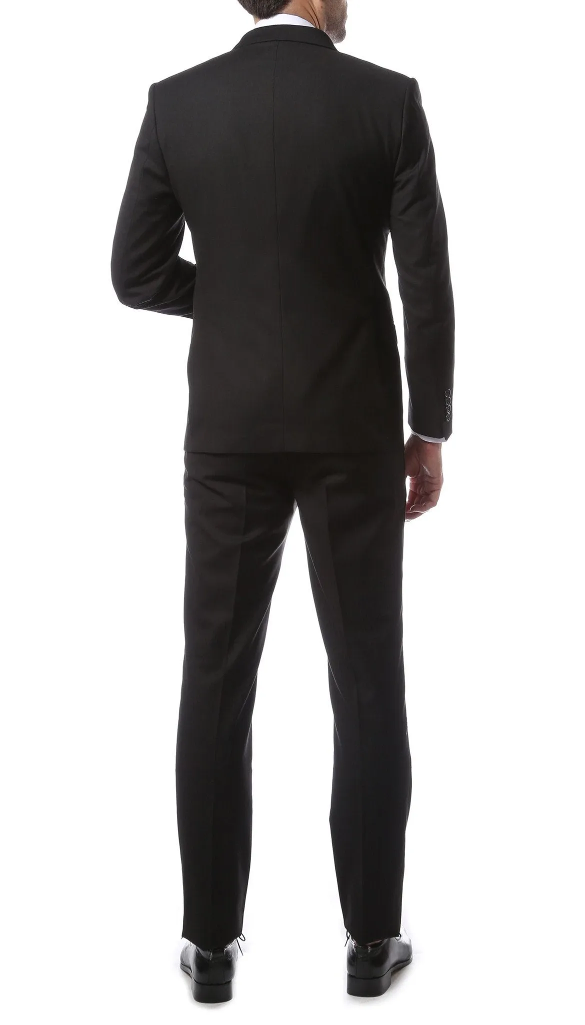 Mens ZNL22S 2pc 2 Button Slim Fit Black Zonettie Suit