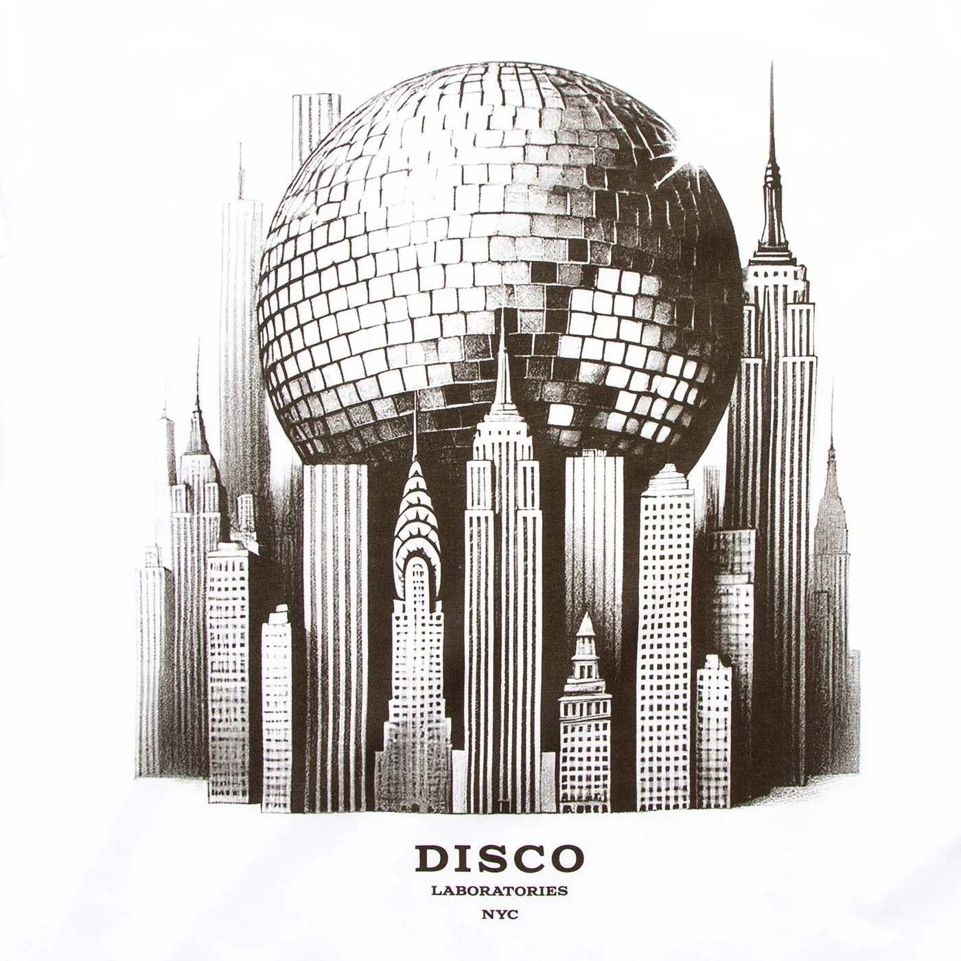 Metropolis Disco Labs NYC Front Print - Tshirt - White