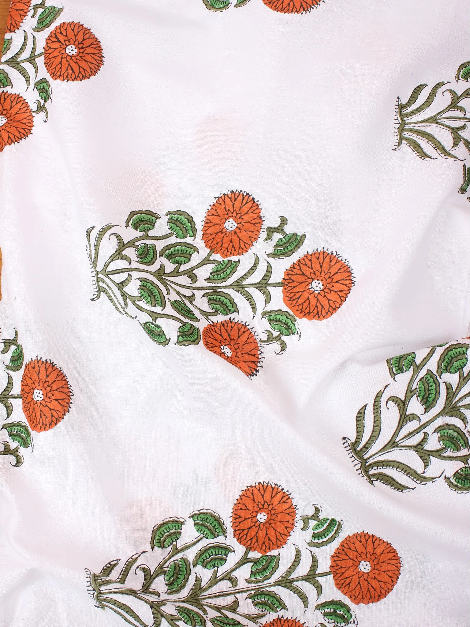 Multi Color Natural Dyed Hand Block Printed Cotton Fabric Per Meter - F0916260