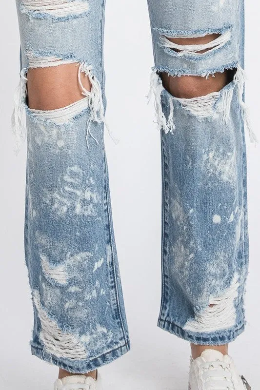 Petra High Rise Bleached Vintage Straight Jeans