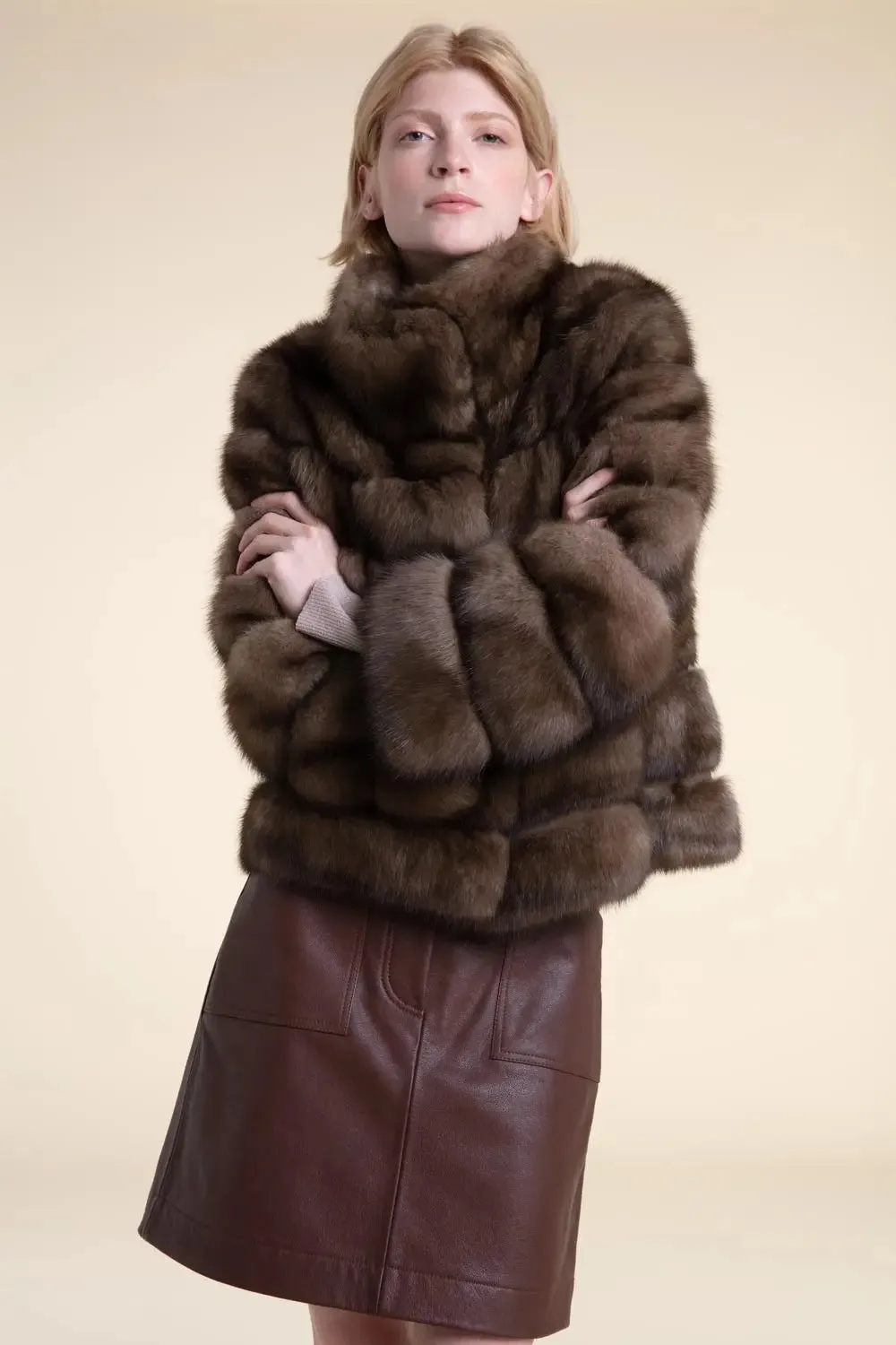 Real russian sable fur coat