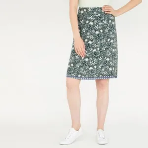 Reversible A-Line Floral and Polka Dot Print Skirt