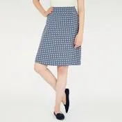 Reversible A-Line Floral and Polka Dot Print Skirt