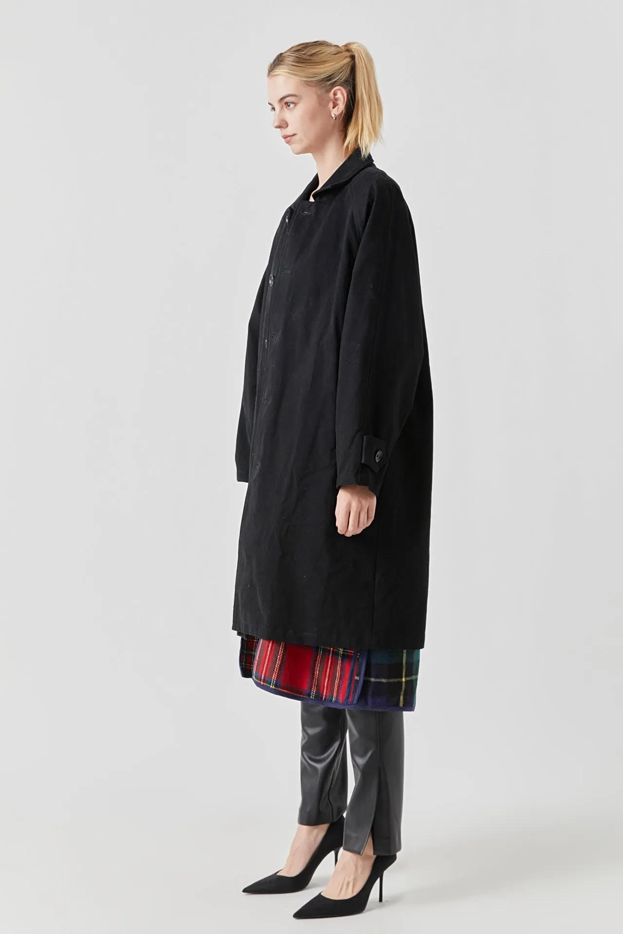 Reversible Check Long Coat