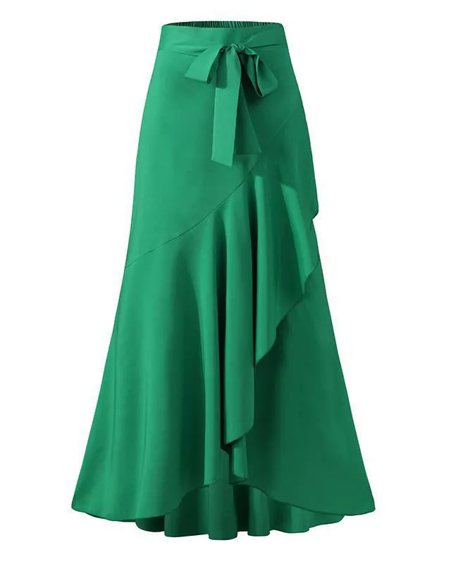 Ruffled Hips High Waist Sexy Irregular Skirt