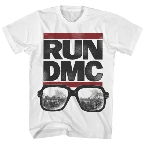 Run DMC Glasses NYC Mens T Shirt White