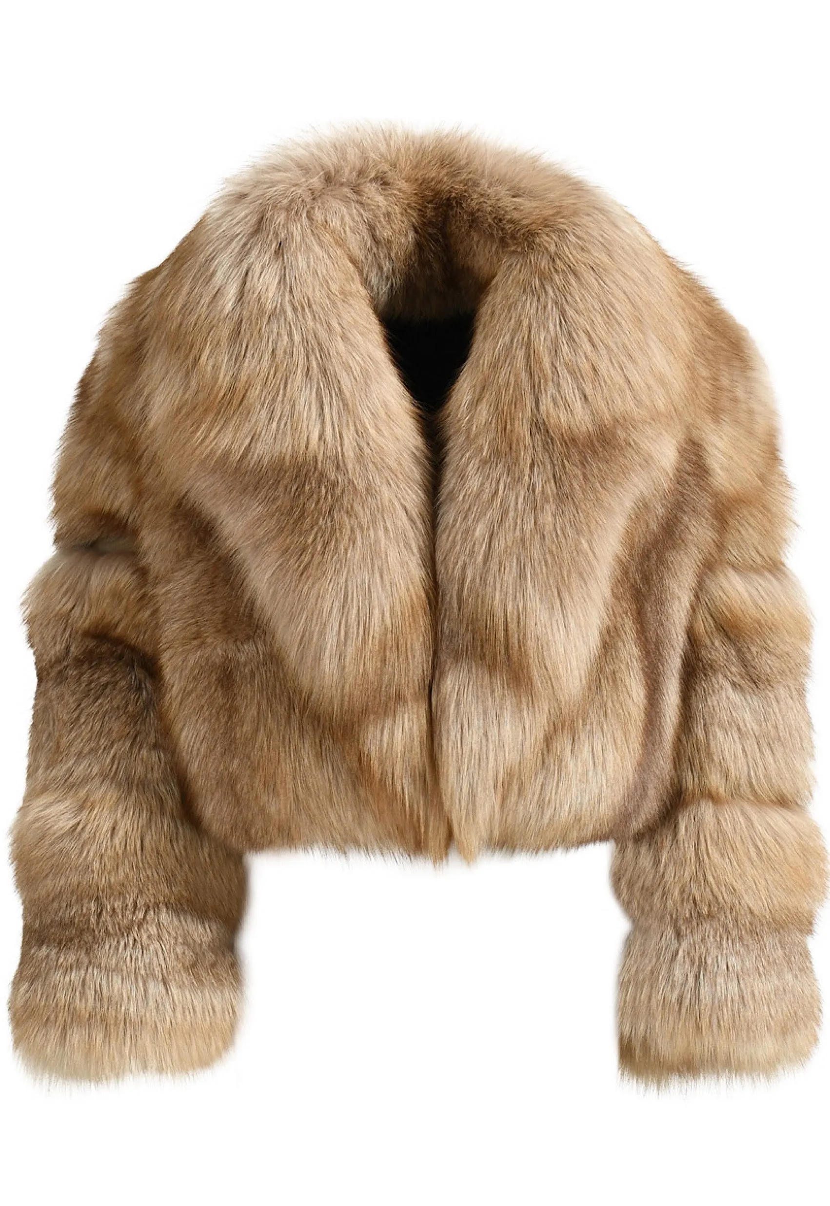 SARAI Cropped Fox Fur Coat