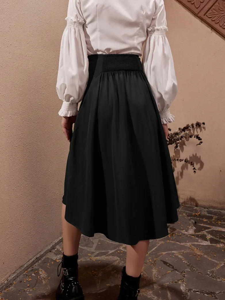 Steampunk Skirt Length Adjustable Skirt With Pocket