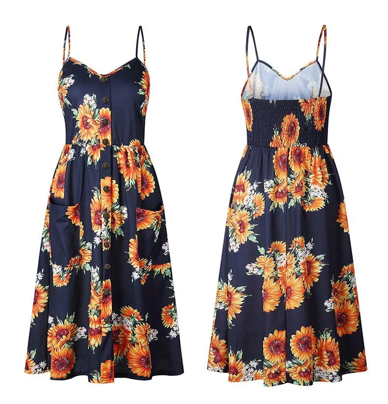 Summer Bohemian Print and Women's Medium-length Lug Skirt