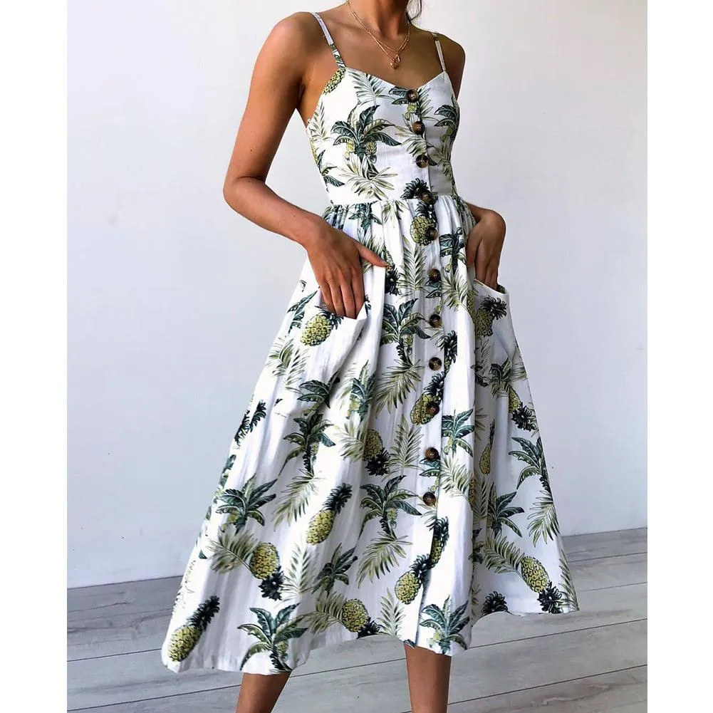 Summer Bohemian Print and Women's Medium-length Lug Skirt