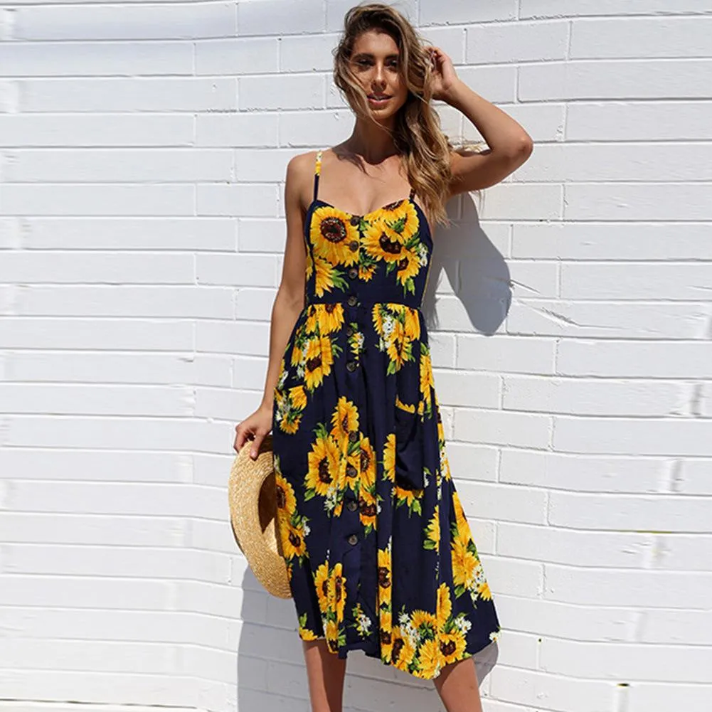 Summer Bohemian Print and Women's Medium-length Lug Skirt