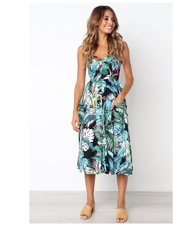 Summer Bohemian Print and Women's Medium-length Lug Skirt