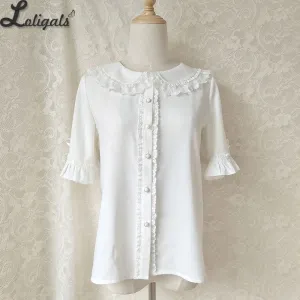 Sweet Peter Pan Collar Lolita Shirt Chiffon Top