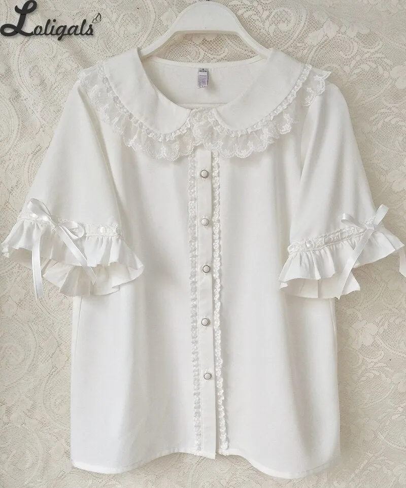 Sweet Peter Pan Collar Lolita Shirt Chiffon Top