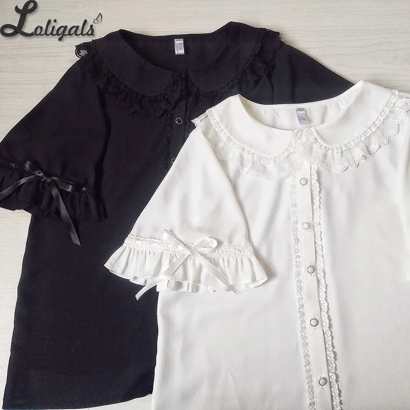 Sweet Peter Pan Collar Lolita Shirt Chiffon Top