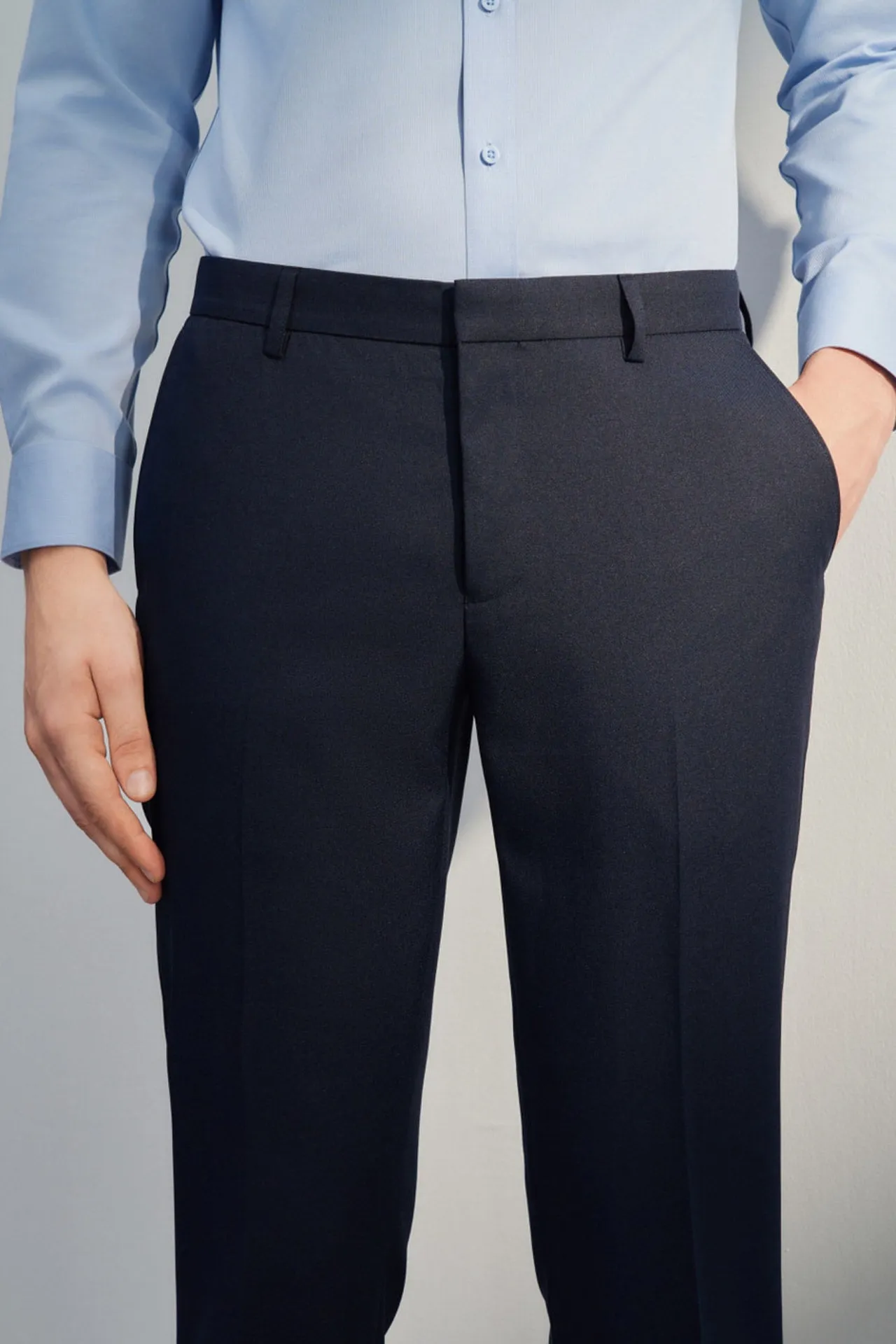 Teflon Slim Fit Twill Suit Pants