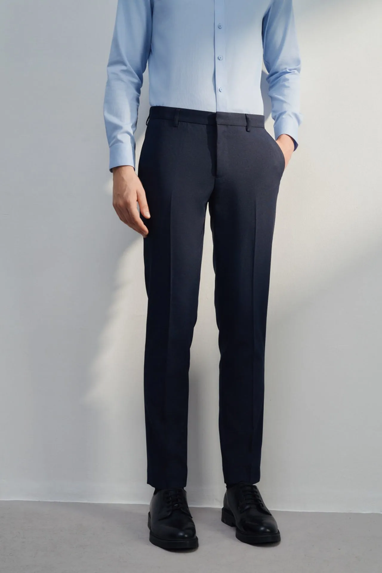 Teflon Slim Fit Twill Suit Pants