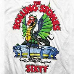 The Rolling Stones Unisex Hi-Build T-Shirt: Sixty Stadium Dragon (Puff Print)