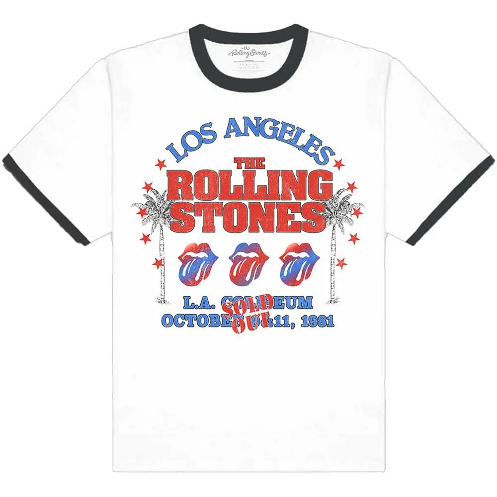 The Rolling Stones Unisex Ringer T-Shirt: American LA Tour