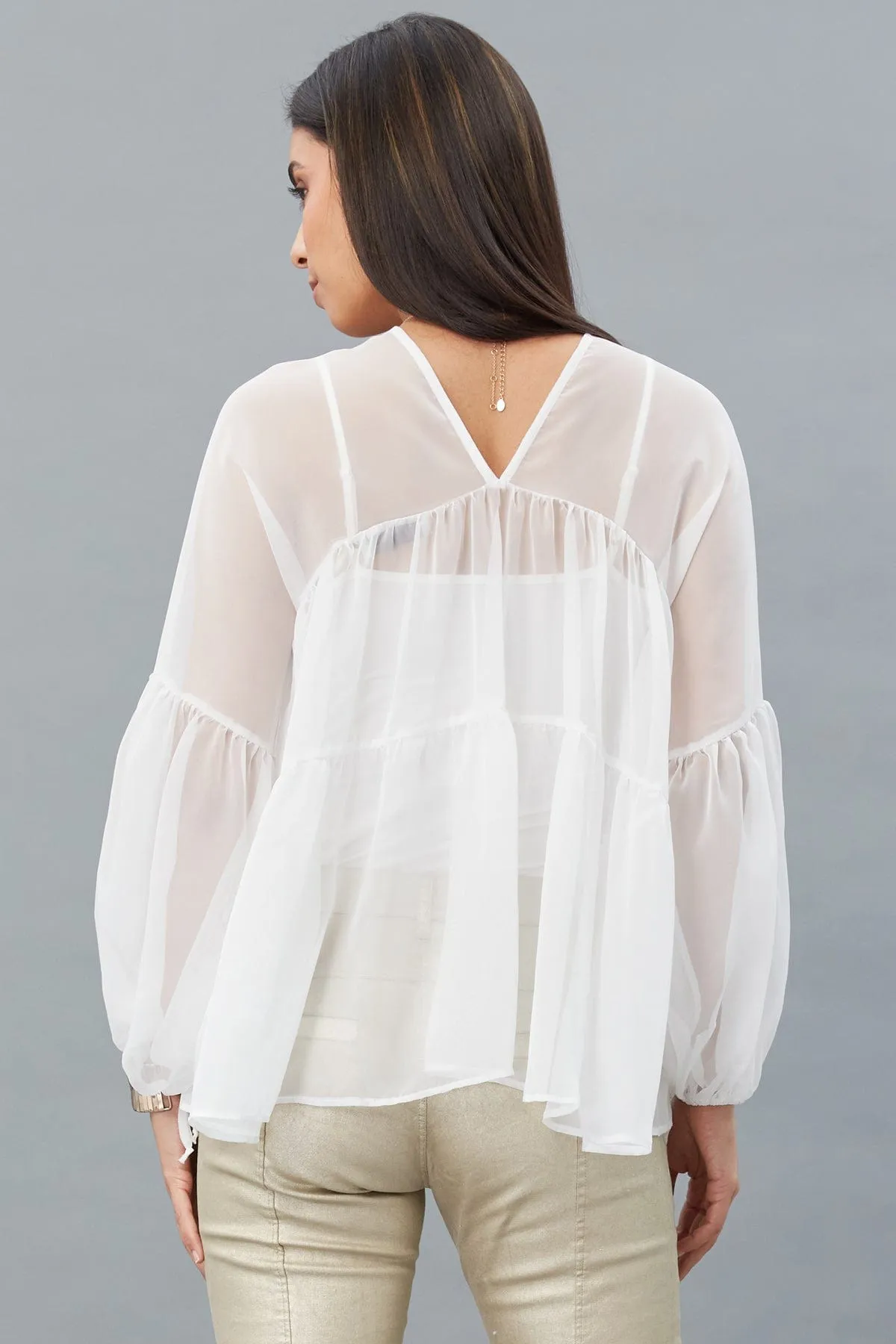 Tiered Chiffon Blouse