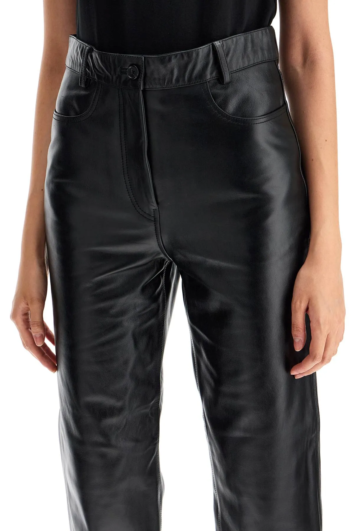 Toteme straight leather pants for men