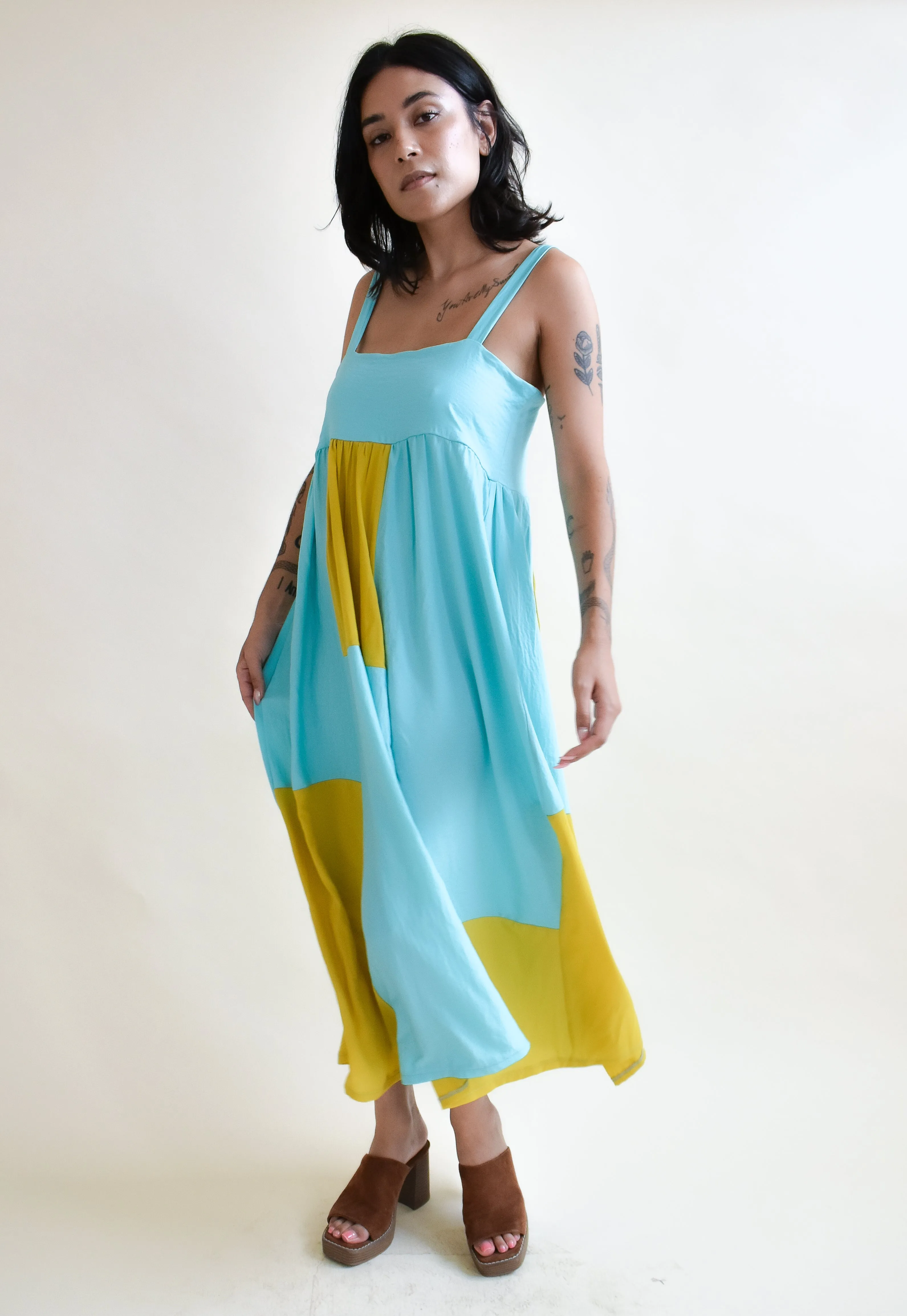 Tulip Dress in Macaw Patchwork