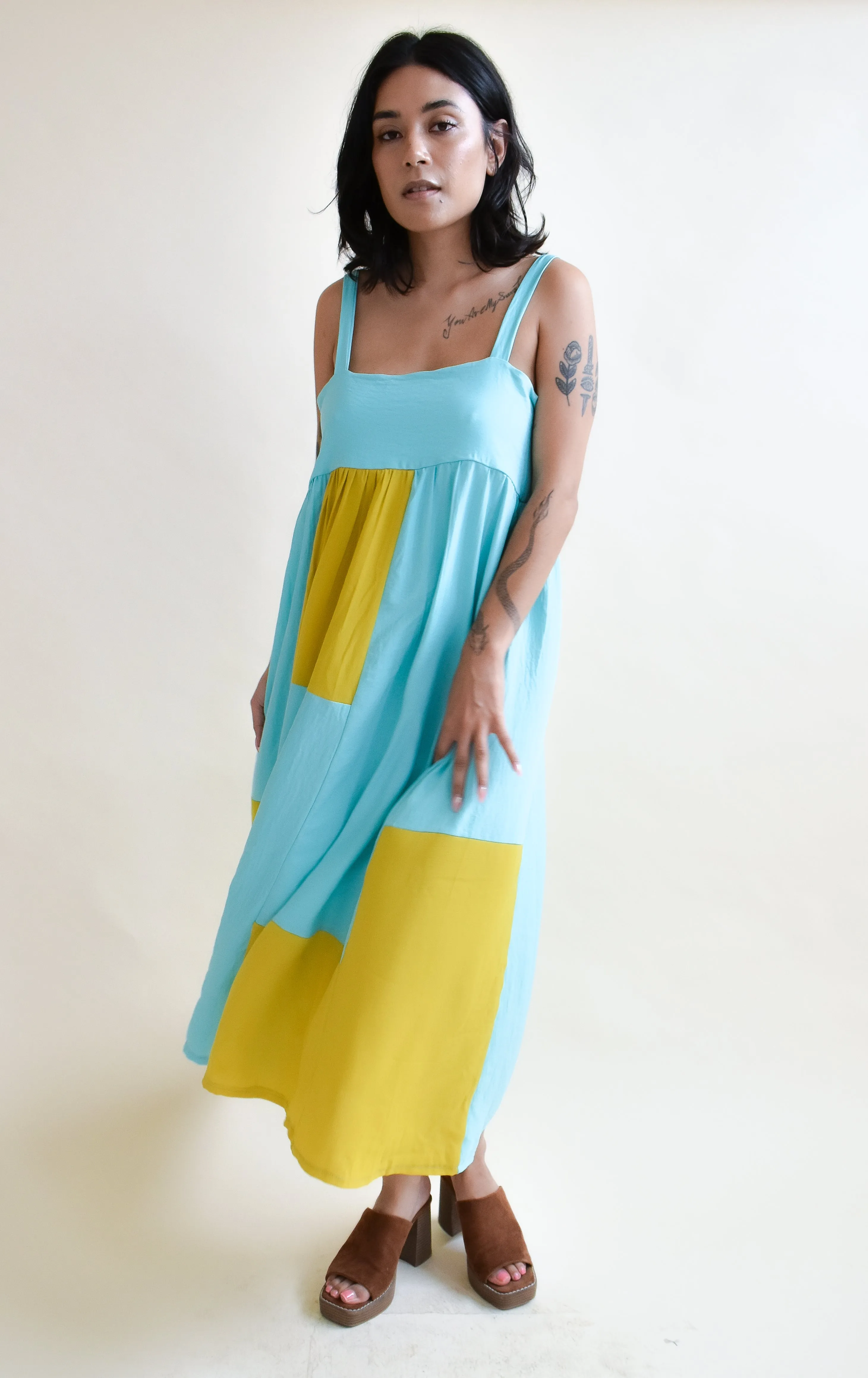 Tulip Dress in Macaw Patchwork