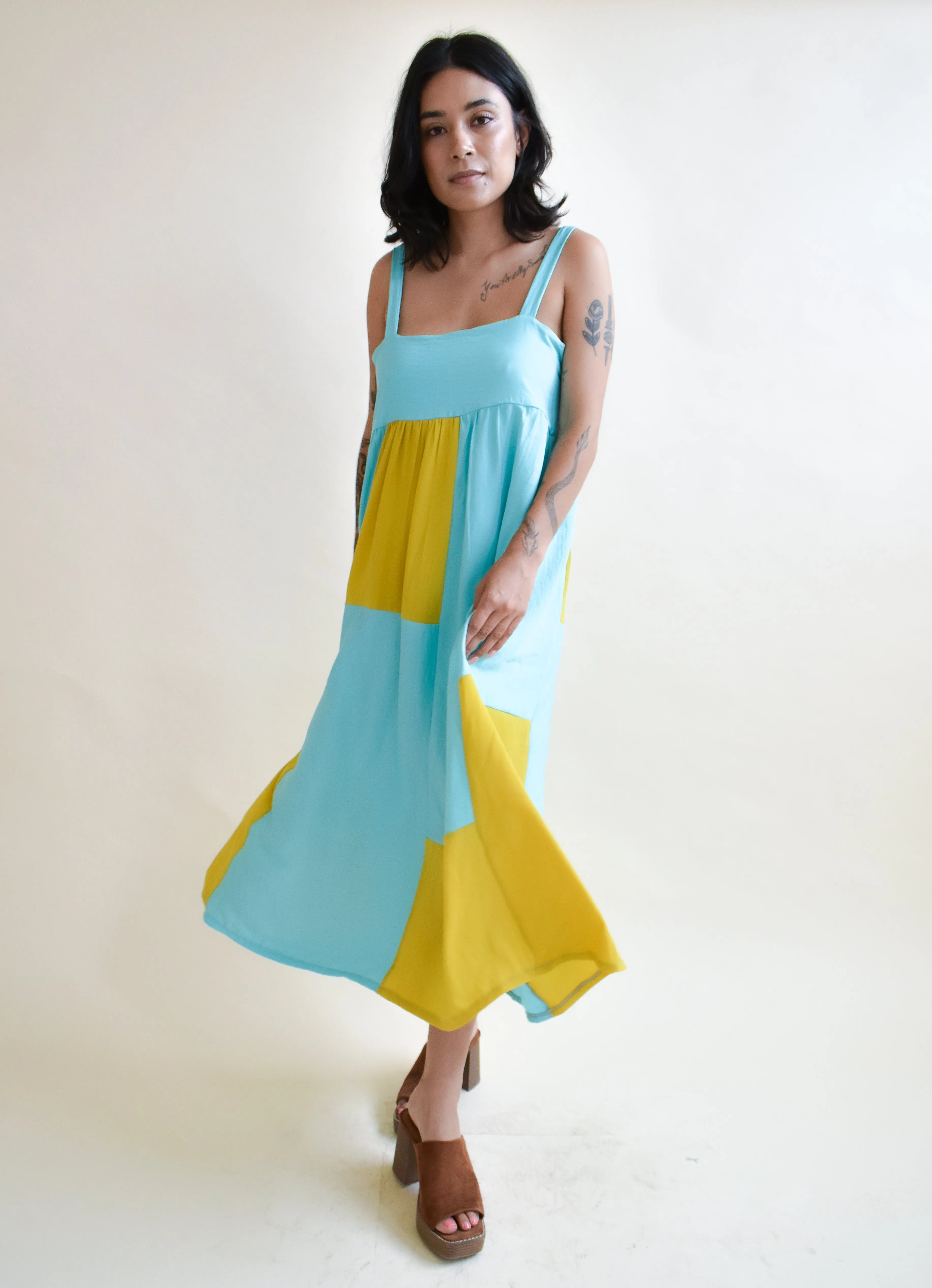 Tulip Dress in Macaw Patchwork