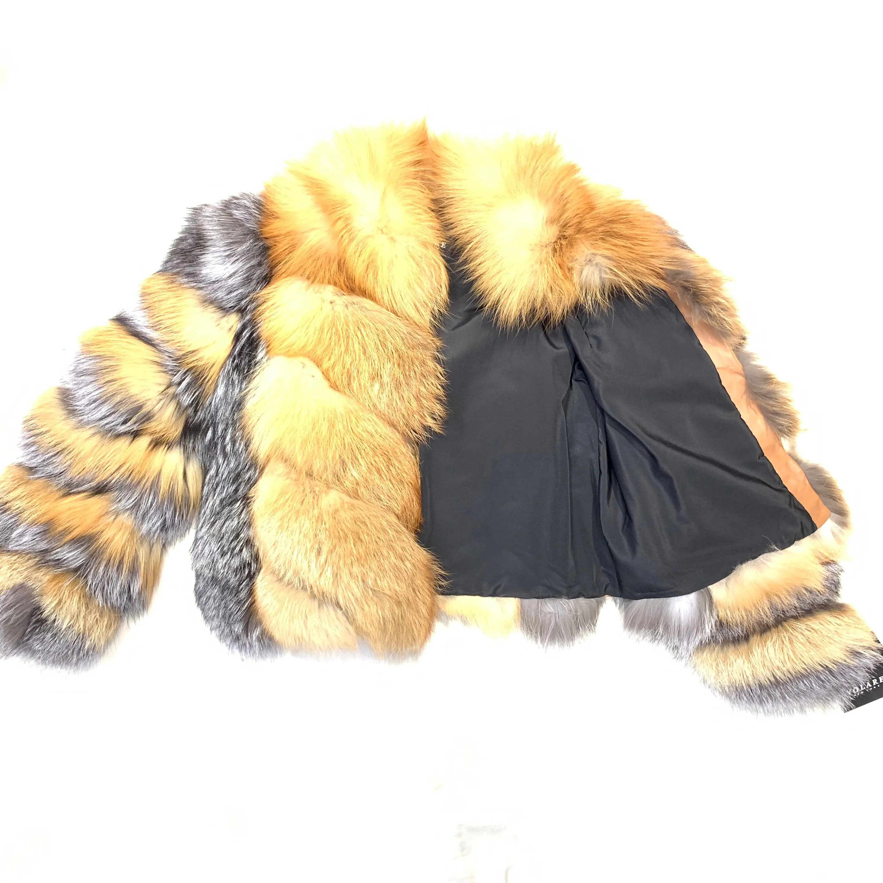 Volare Ladies Two Tone Full Fox Fur Coat