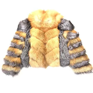 Volare Ladies Two Tone Full Fox Fur Coat