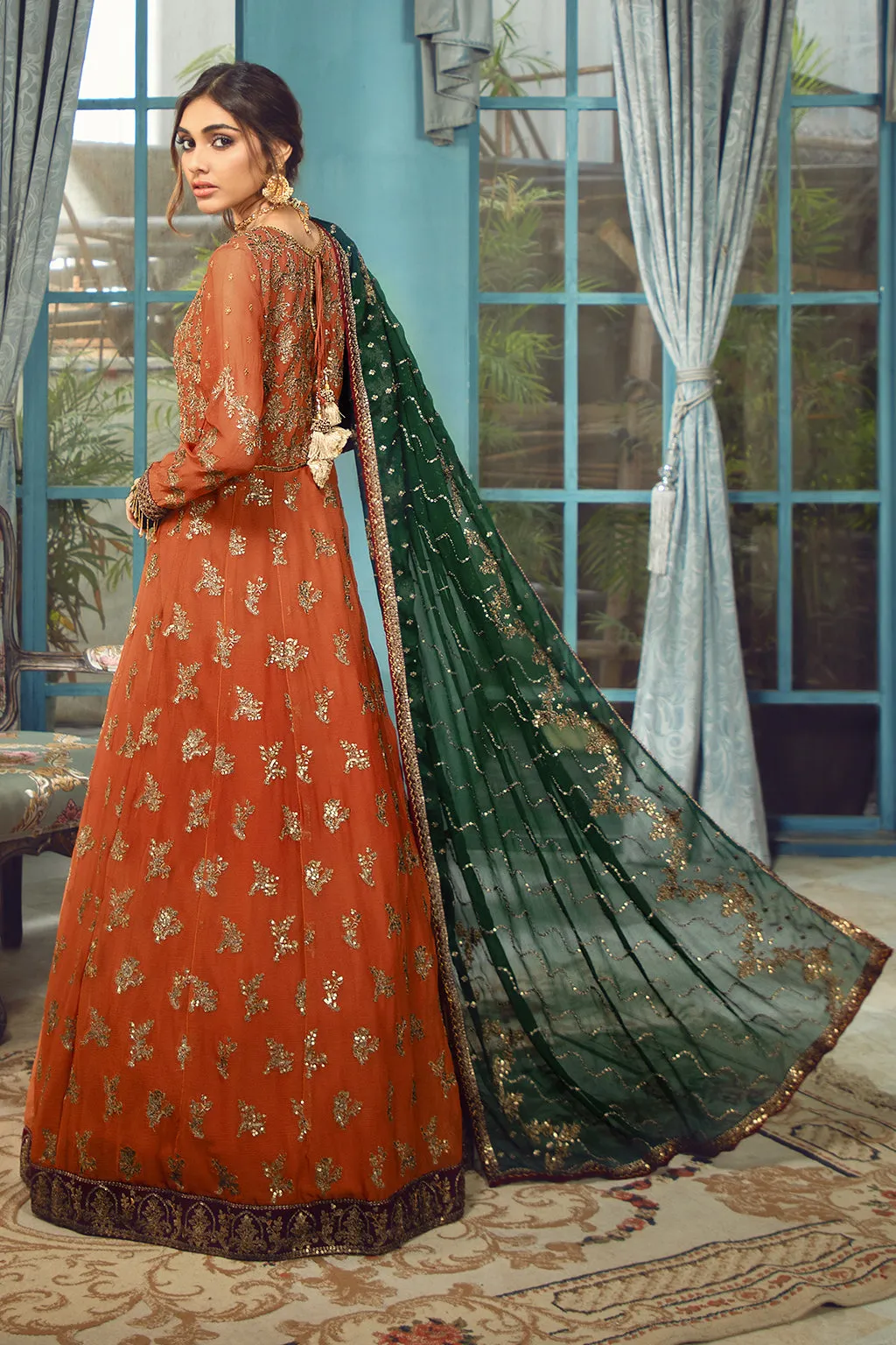 Zarif Rangrez Festive Chiffon Collection 2022 – Rust