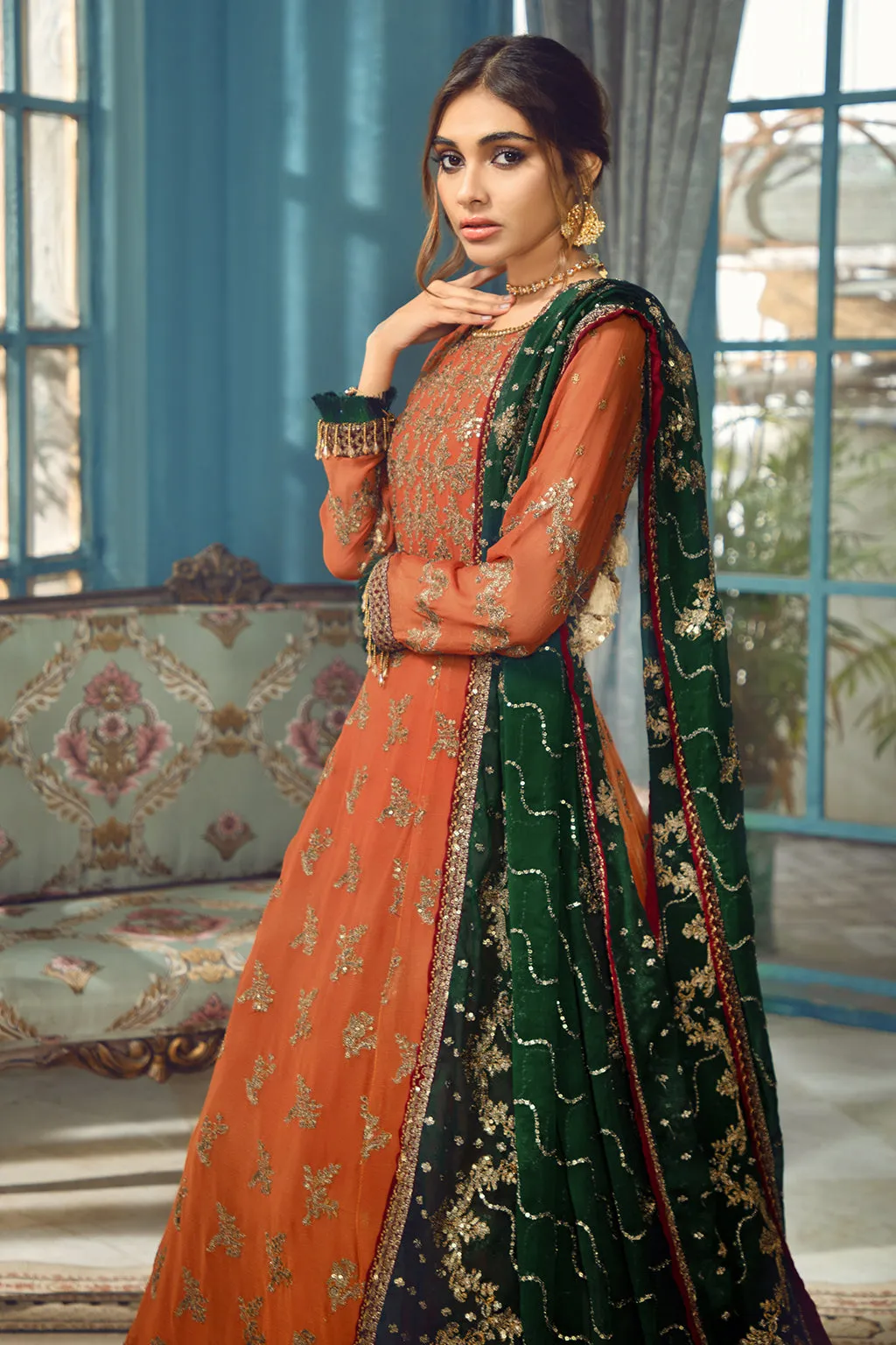 Zarif Rangrez Festive Chiffon Collection 2022 – Rust